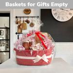 CHICVITA Small Storage Basket for Gifts , Gift Baskets Empty, Baby Basket for Toys, Towels, Decorative Woven Rope Baskets for Living Room, Red, 13"x 10"x 5"