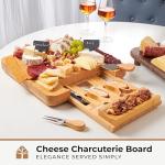 Cheese Platter and Meat Tray - Bamboo Charcuterie Board Set With Utensils and Wine Opener Included