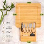 Cheese Platter and Meat Tray - Bamboo Charcuterie Board Set With Utensils and Wine Opener Included