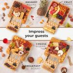 Cheese Platter and Meat Tray - Bamboo Charcuterie Board Set With Utensils and Wine Opener Included