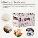 Sletend Foldable Canvas Storage Basket with Handles Halloween Cartoon Ghost Durable Storage Bin Organizer for Nursery Kids Shelves Desks Printed Canvas Storage Basket