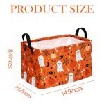 DUYIY Pumpkin Ghost Halloween Rectangle Kids Gift Storage Basket Shelf Storage Basket Organizer Box Clothes Laundry Hamper Toys Nursery Basket Baby Laundry Basket with Handles