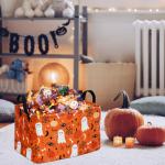 DUYIY Pumpkin Ghost Halloween Rectangle Kids Gift Storage Basket Shelf Storage Basket Organizer Box Clothes Laundry Hamper Toys Nursery Basket Baby Laundry Basket with Handles