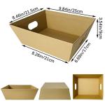 Baskets For Gifts Empty, 5 PCS Sturdy Diy Bulk Gift Basket Kraft Market Tray Cardboard Basket With Handles, Gift Baskets Kit Supplies Wrap To Fill For Birthday Christmas Valentines Thanksgiving