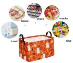 DUYIY Pumpkin Ghost Halloween Rectangle Kids Gift Storage Basket Shelf Storage Basket Organizer Box Clothes Laundry Hamper Toys Nursery Basket Baby Laundry Basket with Handles