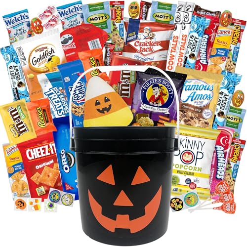 Halloween Pumpkin Bucket Filled with Treats 50ct