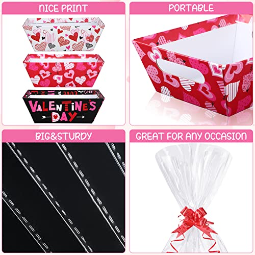 Valentine's Gift Basket Kit with Cellophane and Ribbons