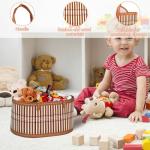 3 Set Baskets for Gifts Empty, Large Woven Bamboo Gift Basket Kit with Handles, Sturdy Empty Gift Baskets to Fill for Baby Shower, Birthday Party Wrapping Gift -3 Cellophane Wrap Bags,3 Gift Cards