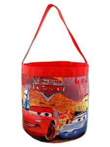 Disney Cars 3 Boys Collapsible Nylon Halloween Bucket Toy Storage Tote Bag (One Size, Red/Multi)