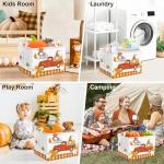 Clastyle Pumpkin Gift Basket Empty Rectangular Foldable Clothes Toy Storage Bin Large Gnome Truck Book Shelf Basket Orange Bull Plaid Harvest Basket
