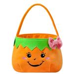 THOVSMOON Halloween Trick or Treat Bags Candy Basket Tote, Gift Bucket for Halloween Party Favor Supplies (Pumpkin)