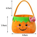 THOVSMOON Halloween Trick or Treat Bags Candy Basket Tote, Gift Bucket for Halloween Party Favor Supplies (Pumpkin)