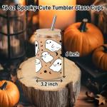 UURM Boo Basket Gift for Women, 7 Spooky Gift Set Including Glass Cup, Halloween Ghost Gifts for Friends Teen Girls