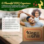 Gift Basket Village King of The Grill Gift Box with Seasonings & Sauces, Cheese Spreads Crackers, Sausages, Nuts & Dip Mix, BBQ gift basket for Memorial Day, Fourth of July, Labor Day, Patriot Day
