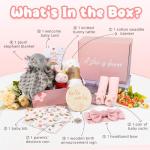 Totiro Newborn Baby Girl Gift, 9 Pcs Baby Gifts for Girls Newborn Essentials, New Baby Girl Gift Basket Baby Shower Gender Reveal Gifts, New Mom Gift Swaddle Blanket Bunny Rattle Gift Set
