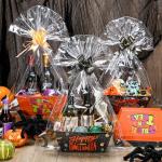 Yeaqee 36 Pcs 12 Pack Halloween Basket for Gifts with Bows Ribbons Bulk Treat Basket Orange Black Gift Baskets for Halloween Treat Party Favors