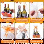 Yeaqee 36 Pcs 12 Pack Halloween Basket for Gifts with Bows Ribbons Bulk Treat Basket Orange Black Gift Baskets for Halloween Treat Party Favors