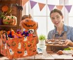 HIYAGON Halloween Basket Halloween Pumpkin Basket for Boys and Girls Trick or Treat Pumpkin Basket for Halloween Parties Cute Storage Bin Organizer Box Rectangular Room Decor(Halloween Pumpkin)