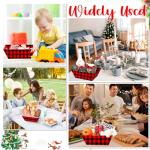 Potchen 12 PCS Baskets for Gifts Baskets Bulk Empty with Handle Small Gift Bags for Baby Shower Graduation Party Thanksgiving Christmas(Plaid)