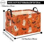 HIYAGON Halloween Basket Halloween Pumpkin Basket for Boys and Girls Trick or Treat Pumpkin Basket for Halloween Parties Cute Storage Bin Organizer Box Rectangular Room Decor(Halloween Pumpkin)