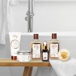 Bath and Body Gift Basket Set for Women - Coconut Vanilla Spa Gift Basket for Women 17-Piece Luxury Bath Gift Set with Shower Gel Self Care Pampering Gifts for Mothers Day, Christmas, Birthday Gifts