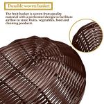 Jetec 12 Pcs Baskets for Gifts Empty, 9 x 6 x 2.24 Inches Woven Basket with 60 Colorful Pull Bows and 30 Clear Bags, Gift Fruit Storage for Thanksgiving, Christmas and Any Occasion(Dark Brown)