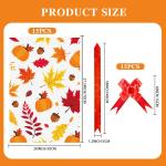 Fall Thanksgiving Gift Bags for Basket, 20x28 Inch Large Clear Basket Bags, 15 PCS Pumpkin Maple Leaf Cellophane Wrap with 15 PCS Pull Bows, Plastic Cellophane Bags for Fall Thanksgiving Gift Wrapping