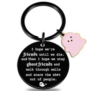 igvean Friendship Gifts Funny Friendship Keychain Gifts for Women Friends Halloween Basket Ghost Friend Gift for Her Girls Soul Sister Long Distance Friends Keychain Christmas Keepsakes