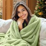 Get Well Gifts for Women, Self Care Gifts for Women, Orange Relaxing Spa Basket with Luxury Flannel Blanket, Unique Feel Better Thanksgiving Gifts for Mom Her Sister Wife Girlfriend Grandma