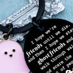 igvean Friendship Gifts Funny Friendship Keychain Gifts for Women Friends Halloween Basket Ghost Friend Gift for Her Girls Soul Sister Long Distance Friends Keychain Christmas Keepsakes