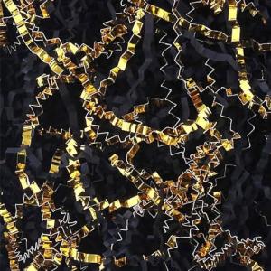 Crinkle Cut Paper Shred Filler for Gift Wrapping, Shredded Paper for Basket Filling,Mixed Colors Gift Box Filler for Easter, Birthday, Christmas, Thanksgiving, Wedding, Mother's Day( Black&Gold)
