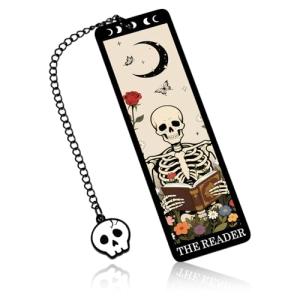 Halloween Gifts for Women Adults - Horror Bookmark Gifts Skeleton Bookmarks Dark Romance Bookmarks Funny Tarot Card Bookmark for Book Lovers - Halloween Boo Basket Items Spooky Gift Basket Stuffers
