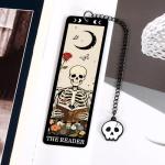 Halloween Gifts for Women Adults - Horror Bookmark Gifts Skeleton Bookmarks Dark Romance Bookmarks Funny Tarot Card Bookmark for Book Lovers - Halloween Boo Basket Items Spooky Gift Basket Stuffers
