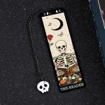 Halloween Gifts for Women Adults - Horror Bookmark Gifts Skeleton Bookmarks Dark Romance Bookmarks Funny Tarot Card Bookmark for Book Lovers - Halloween Boo Basket Items Spooky Gift Basket Stuffers