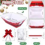 Yeaqee 36 Pcs 12 Pack 8 x 10 inch Christmas Baskets for Gifts Empty Santa Belt Cardboard Baskets Bags Kit Red Pull Bows Wine Basket for Xmas