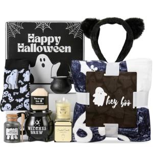 Boo Basket Gifts for Women Teen Girls, Boo Basket Stuffer With Witch Brew Mug Boo Throw Blanket Relaxing Sap Gifts for Family Friends