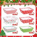 Cholemy 12 Pack 12 x 10 x 4 Inch Christmas Gift Baskets Empty Kit Include 12 Cardboard Gifts Baskets with Handles, 12 Wrap Bags, 12 Pull Bows for Christmas Weddings Anniversaries (Classic Style)