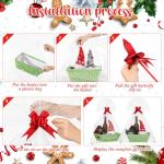 Cholemy 12 Pack 12 x 10 x 4 Inch Christmas Gift Baskets Empty Kit Include 12 Cardboard Gifts Baskets with Handles, 12 Wrap Bags, 12 Pull Bows for Christmas Weddings Anniversaries (Classic Style)