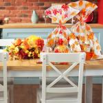 Cholemy 30 Pcs Fall Large Cellophane Gift Basket Bags Bulk 19.7" x 27.6" Jumbo Thanksgiving Plastic Goodie Bags Autumn Pumpkin Maple Leaf Wrap Bags with Twist Ties for Present Crafts Party Favors