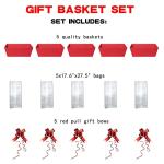 funsky Basket For Gifts Empty, 5 Pack Sturdy Empty Gift Basket Kit With Handles, Red Cardboard Empty Gifts Baskets To Fill Bulk For Holiday, Birthday, Christmas, Valentines Day And Any Occasion