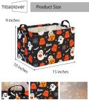 TIBAOLOVER Halloween Basket Cute Halloween Baskets for Kids Pumpkin Halloween Basket Rectangular Toy Storage Bin Organizer Box Room Decor for Halloween Parties(Black Halloween)