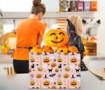 HKEC Rectangle Storage Basket with Handles,Collapsible Storage Bin,Books Box,Gift Basket(Halloween Cat Basket)
