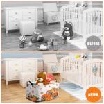 Boao 3 Pcs Fall Pumpkin Storage Basket Maple Leaf Autumn Thanksgiving Gift Basket Farm Harvest Cart Foldable Waterproof Box Organizer Bin with Handles for Nursery Book Shelf Closet Home(Gnome)