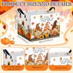 Boao 3 Pcs Fall Pumpkin Storage Basket Maple Leaf Autumn Thanksgiving Gift Basket Farm Harvest Cart Foldable Waterproof Box Organizer Bin with Handles for Nursery Book Shelf Closet Home(Gnome)