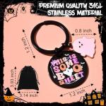 Uneedity Halloween Gifts for Her Him Teen Girls Young Lady Female Child Women Men Funny Halloween Boo Basket Ideas Gift on Halloween Cool Ghost Keychain Gifts（Black）