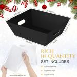 AFOROEOA 10PACK Black Baskets For Gifts Empty, 10x12”Thick Kraft Gift Basket with 10 Bows 10 Bags Empty Gift Baskets for Christmas, Easter, Birthdays, Snacks, Farmers Market
