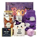 Boo Basket Stuffers for Women, Halloween Gifts for Women, Cute Halloween Boo Basket for Teens Girls Her Sister Friend Adults With Spooky Glass Cups
