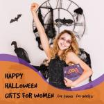 Boo Basket Stuffers for Women, Halloween Gifts for Women, Cute Halloween Boo Basket for Teens Girls Her Sister Friend Adults With Spooky Glass Cups