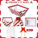 Kolldenn 24 Pcs Christmas Baskets for Gift Empty DIY Bulk 8" x 10" Candy Cane Striped Gift Basket Kit with Handles 8 Basket 8 Bags and 8 Bows to Fill for Xmas Wedding Birthdays Party Wrapping