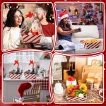 Kolldenn 24 Pcs Christmas Baskets for Gift Empty DIY Bulk 8" x 10" Candy Cane Striped Gift Basket Kit with Handles 8 Basket 8 Bags and 8 Bows to Fill for Xmas Wedding Birthdays Party Wrapping